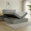 Boxspringbett RALF 120 x 200 cm mit Bettkasten, Topper und gepolstertem Kopfteil. Farbe: Grau, Härtegraden: H3 , Topper: Visco-Topper Bild 3