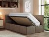 Jugendbett 90x200 ARVO Polsterbett mit Bettkasten, Stauraum & Gasdruckfeder, Modernes Design mit Kopfteil - Braun Velvet - Links Seite Bild 3