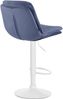Barhocker MITUN - Samt Blau 46x54x94 cm Weiß | Barstuhl Höhenverstellbar Mit Lehne Drehbar Tresenhocker Tresenstuhl Kneipenhocker Kneipenstuhl Bild 4