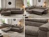 MKS Möbel 'Pablo L-Form' Ecksofa mit Schlaffunktion, verstellbare Kopfstützen, Braun, Schenille grob, T25 Topper, Links Bild 2