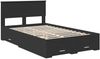 vidaXL Bettrahmen mit Kopfteil Schwarz 135 x 190 cm Holzwerkstoff 3408273 Bild 4