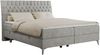 Boxspringbett mit 2 Bettkästen Matratze und Topper - MILEN - 200x200cm - Hellgrau Stoff - H3 Bild 3