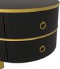 Couchtisch-Set 70x70x45 cm + 50x50x40 cm, 2-teilig, MDF/Tanne mit gehärtetem Glas & Hochglanzfläche, Gold und Schwarz Bild 5