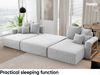 MEBLINI Schlafcouch mit Bettkasten - 350 x 160 x 78 cm - Hellgrau Cordstoff - NAPLES - Ecksofa mit Schlaffunktion - Sofa mit Relaxfunktion und Kopfstützen - Couch U-Form - Eckcouch - Wohnlandschaft Bild 5