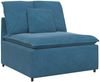 vidaXL Modulares Sofa mit Fußhocker Kissen Samt Blau 3321308 Bild 4