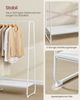 Vasagle Kleiderständer, Garderobenständer, 45 x 120 x 160 cm Garderobe, Kleiderstange, Schuhablage, offener Kleiderschrank, 6 Haken abnehmbar, Schlafzimmer Flur, wolkenweiß-mattweiß Bild 3