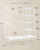 Vasagle Kleiderständer, Garderobenständer, 45 x 120 x 160 cm Garderobe, Kleiderstange, Schuhablage, offener Kleiderschrank, 6 Haken abnehmbar, Schlafzimmer Flur, wolkenweiß-mattweiß Bild 5