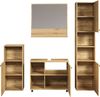 welltime Badmöbel-Set Amrum, (Komplett-Set, 4-St), Badezimmermöbel mit Rillenoptik - Waschbeckenunterschrank auf Rollen Bild 3