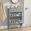 SoBuy FSR89-HG Schuhschrank, MDF, Lackiert, Grau, 76 x 78 x 18 cm Bild 4