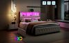 PXloue Polsterbett Metallbett Stauraumbett (Inklusive USB-Typ-C-Ladeanschluss), LED Doppelbett, mit Bettrahmen und 4 Schubladen, Samt, 140x200cm Bild 2