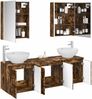 vidaXL Badezimmerschrank-Set 5 pcs Geräucherte Eiche Holzwerkstoff 3406491 Bild 3