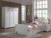 Amori Set best. aus Einzelbett 90 x 200 cm mit Lattenrost, Bettschublade, Nachtkonsole und Kleiderschrank 3-trg, Ausf. MDF weiß lackiert Bild 2