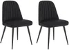 Vente-unique - ELEANA Stuhl SamtStoff Schwarz - B 52 cm x H 81 cm x L 49 cm Bild 1