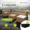Juskys Polyrattan Lounge Punta Cana L creme inkl. Abdeckung – Gartenlounge für 4-5 Personen – Sitzgruppe mit Sessel, Sofa, Tisch & Hocker - Sitzbezüge sand Bild 2
