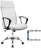Deuba Bürostuhl mit Armlehnen, ergonomisch, und Wippfunktion, weiß, 52 x 51 x 122 cm Bild 5