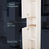 BADEDU ARC Hochschrank 30 cm breit, Weiß/Braun hell Bild 3