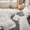 wohnTRAUM24 Bettwäsche Seersucker Bettwäsche 135x200 Bettwäsche mit Rüschen Streifen Muster, Seersucker, 2 teilig, weich, leicht, flauschig, für alle Jahreszeiten Bild 3