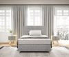 Boxspringbett Dream-Well 120x200 cm Cord Silbergrau mit Matratze und Topper Bild 2