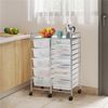 Yaheetech Beistellwagen, Rollwagen mit 15 Schubladen und Metallgestell, 63 cm L × 36,5 cm B × 91 cm H Bild 2