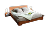 Bett Bento 10 Sonderlänge 180x210 Kernbuche massiv Holzkopfteil und Holzbeine Bild 1