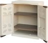 Dmora Acira Outdoor-Garderobe, Mehrzweck-Balkongarderobe, Outdoor-Möbel mit 2 Türen, 100 % Made in Italy, Beige und Braun, 70 x 47 x 91 cm, elegantes Finish Bild 4