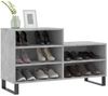 vidaXL Schuhregal Betongrau 102x36x60 cm Holzwerkstoff 831400 Bild 3