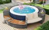 BBWL Gartenlounge-Set Outdoor Rattan Lounge mit Kissen, verstellbare Füße, Garten Lounge Set Rund für Whirlpool und Pool, Spa Gartenmöbel Bild 3