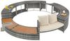 BBWL Gartenlounge-Set Outdoor Rattan Lounge mit Kissen, verstellbare Füße, Garten Lounge Set Rund für Whirlpool und Pool, Spa Gartenmöbel Bild 2