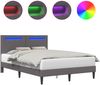 vidaXL Bettrahmen mit LED-Lichtleisten Grau 140 x 200 cm Kunstleder 42028024 Bild 2