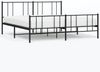vidaXL Bettgestell mit Kopf- und Fußteil Metall Schwarz 193x203 cm 352504 Bild 2