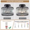 Jibenhome LED Pendelleuchte Schwarz Deckenleuchte mit Kristallschirm,Moderne Deckenlampe , LED wechselbar, E26/E27,3 Farbtemperaturen, fürWohnzimmer,Küche,Flur,Büro Bild 1