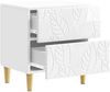 vidaXL Nachttisch Hochglanz Weiß 43 x 34,5 x 48 cm Holzwerkstoff 894993 Bild 2