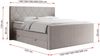 Boxspringbett KING EIGAR, mit einer Doppelmatratze, einem genähten Kopfteil - 120x200 - Beige Stoff - H3 Bild 5