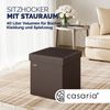 CASARIA® Faltbarer Sitzhocker mit Stauraum 2er Set Kunstleder Braun Bild 2
