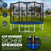 KIDUKU® Trampolin Komplettset mit Sicherheitsnetz, Leiter, Randabdeckung, Bodenanker & Zubehör, PVC blau, Ø427 cm Bild 4