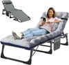 Meulbaty Klappbett Klappbar Sonnen Liege für Balkon/Garten, mit Auflage und Seitentasche (1-St) mit 5-stufiges Verstellmechanismus und 2.3-3cm Matratze Bild 5