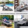 Meulbaty Klappbett Klappbar Sonnen Liege für Balkon/Garten, mit Auflage und Seitentasche (1-St) mit 5-stufiges Verstellmechanismus und 2.3-3cm Matratze Bild 3