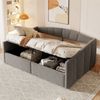 Polsterbett 140x200 cm mit hydraulischem Bettkasten und Samtbezug – vielseitiges Schlafsofa mit Lattenrost Bild 3