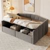 Polsterbett 140x200 cm mit hydraulischem Bettkasten und Samtbezug – vielseitiges Schlafsofa mit Lattenrost Bild 3