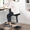 Songmics Drehstuhl, ergonomischer Arbeitshocker, 360°, höhenverstellbar, Polyester, Schaumstoff, Stahl, Kunststoff, TPR, Schwarz, 56-81x33 cm Bild 2