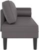 vidaXL Chaiselongue mit Kissen Grau Kunstleder, 116,5 x 62 x 57,5 cm Bild 4