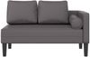 vidaXL Chaiselongue mit Kissen Grau Kunstleder, 116,5 x 62 x 57,5 cm Bild 3