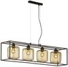 Fischer & Honsel 60878 Pendelleuchte Caydo 4-flammig schwarz goldfarben E27 Bild 2