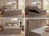 Boxspringbett, Doppelbett mit zwei Bettkästen und Multipocket-Matratze, Cord Bett - TILIANO KING - 160 x 200 cm - Braun Cord - H3 Bild 2