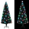 vidaXL Künstlicher Weihnachtsbaum mit Ständer/LED 210 cm Fiberoptik, Mit Beleuchtung [284303] Bild 3