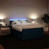 vidaXL Boxspringbett mit Matratze Blau 140x190 cm Samt 3290038 Bild 4