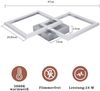 ZMH LED Deckenlampe Deckenleuchte Flur - Flurlampe Modern Design 47CM Schlafzimmerlampe 3000K Warmweißes Metall Silber 24W Quadratische Deckebeleuchtung für Schlafzimmer Wohnzimmer Küche Büro Bild 3