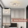 ZMH LED Deckenlampe Deckenleuchte Flur - Flurlampe Modern Design 47CM Schlafzimmerlampe 3000K Warmweißes Metall Silber 24W Quadratische Deckebeleuchtung für Schlafzimmer Wohnzimmer Küche Büro Bild 4