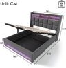 Polsterbett mit USB 160x200cm,LED Doppelbett mit Lattenrost aus Metallrahmen,Bettgestell aus Leinenmaterial Jugendbett (Ohne Matratze) Bild 2