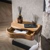 Nachttisch 2er-Set Akazienholz massiv, modernes schwebendes Design, Natur, 1 Schublade Bild 2